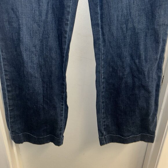Boden Straight Leg Cuffed Bottom Double Burton Medium Wash Denim Jeans 12 R - Picture 4 of 9